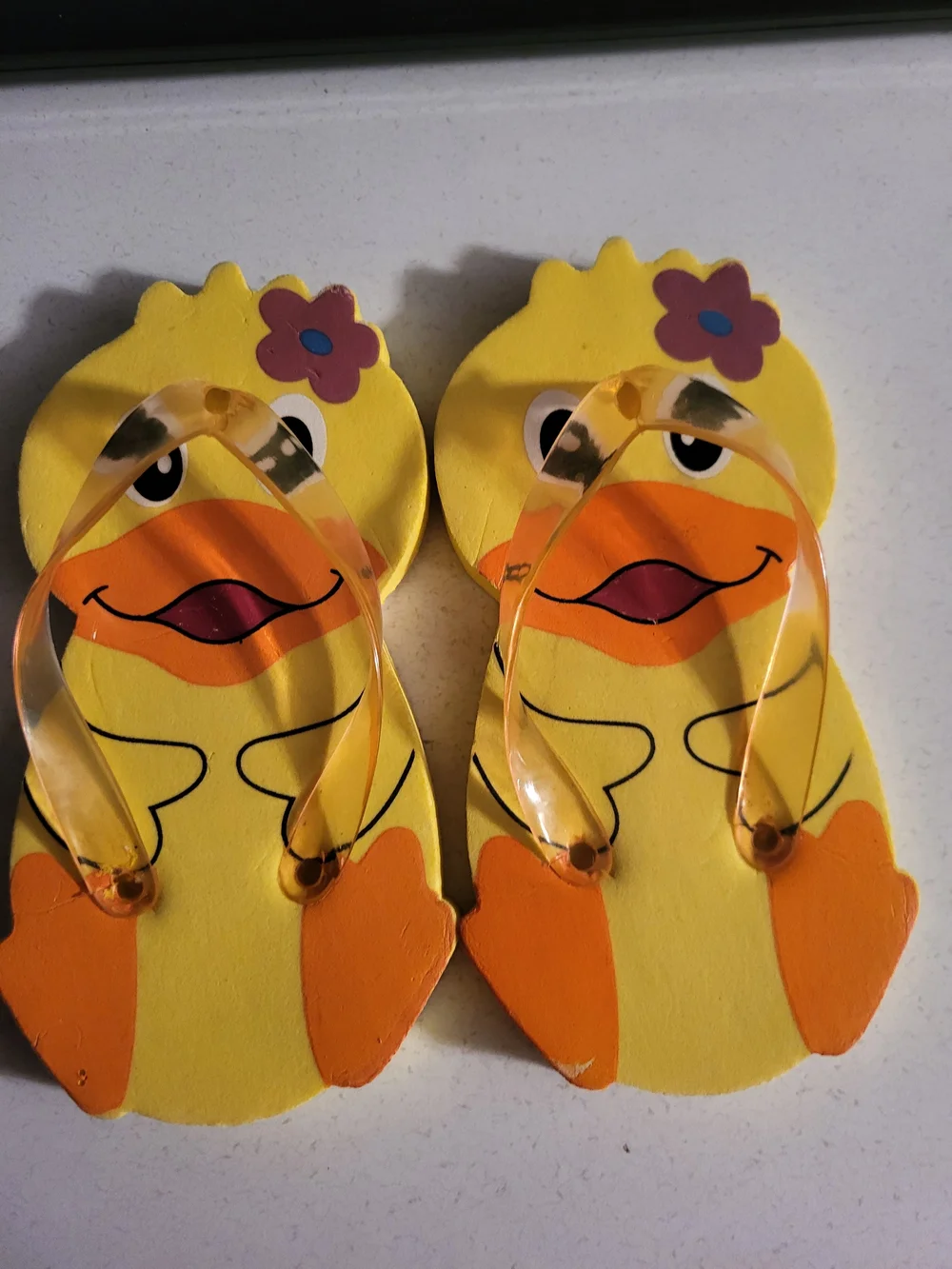 Kids Yellow Duck Flip Flops Sandals